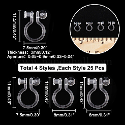 100 paio di orecchini a clip in resina con 4 stili&nbsp;FIND-AR0002-50
