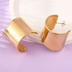Boucles d'oreilles à tige en acier inoxydable 304 en forme de C pour femmes&nbsp;EJEW-A131-01A-G