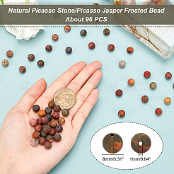 Fili di perline smerigliate di diaspro policromo naturale/pietra di picasso/diaspro picasso&nbsp;G-AR0003-66