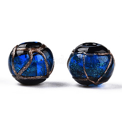 Perline murano con sabbia d'oro fatto a mano&nbsp;LAMP-T019-12mm-05