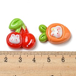 Deko-Cabochons aus undurchsichtigem Harz mit Hasenmotiv&nbsp;RESI-F052-B03