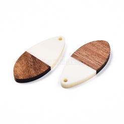 Pendentifs en résine opaque et bois de noyer&nbsp;RESI-N025-032-B05