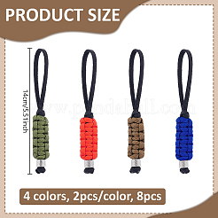 8 pendentif décoratif en cordon polyester et élasthanne bicolore&nbsp;HJEW-UN00144