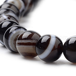 Chapelets de perles perles en agate noire naturelle&nbsp;X-G-S259-04A-6mm