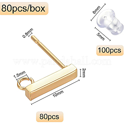 80 pieza de accesorios para pendientes rectangulares de acero inoxidable&nbsp;STAS-BC0003-09