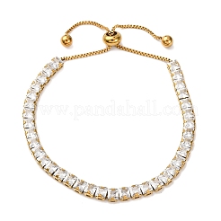 Tennisarmbänder aus 304 Edelstahl mit Pavé-Fassung und klaren Zirkonia&nbsp;BJEW-G754-03G-02