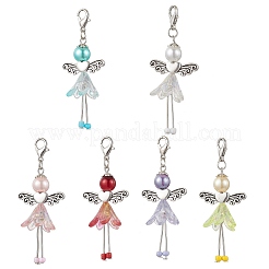 6 pendentif en alliage de perles de fée 6 couleurs&nbsp;HJEW-JM03064