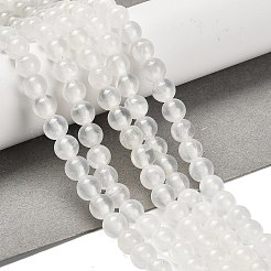 Chapelets de perles de jade blanche naturelle&nbsp;G-B128-A02-02