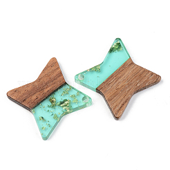 Pendentifs en résine transparente et bois de noyer&nbsp;RESI-S389-011A-B02