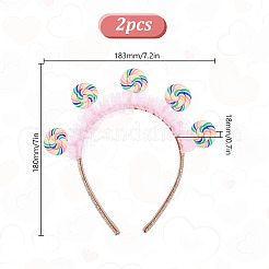 Bandas para el pelo de tela con forma de piruleta para mujer y niña&nbsp;OHAR-WH0029-13B