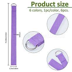 6 cinghia per stretching yoga in poliestere e cotone bicolore&nbsp;DIY-FH0010-79