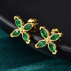 Boucles d'oreilles à tige en acier inoxydable 304&nbsp;EJEW-C135-01G-02