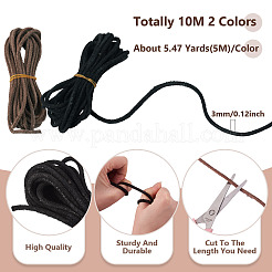 Cordon en cuir de vachette bicolore de 10 m&nbsp;WL-TA0001-08B