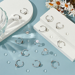 DIY Blanko-Kuppel-Sets aus Edelstahl zur Herstellung offener Manschettenringe&nbsp;DIY-UN0006-34B
