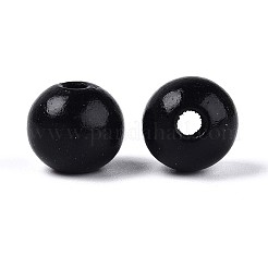 Perles rondes en bois de schima naturel peintes au pistolet&nbsp;LS-WOOD-A018-12mm-03-1