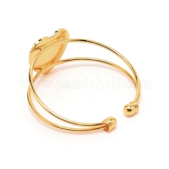 Bracciale rigido con polsino a doppio strato a cuore&nbsp;BJEW-WH0015-02G