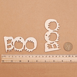 Mot boo halloween ornements de découpes en bois vierges&nbsp;WOOD-L010-07