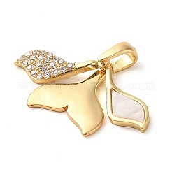 Micro pavé de latón con circonita cúbica transparente y colgantes acrílicos.&nbsp;KK-G483-09G