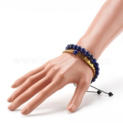 Natürliches Lapislazuli (gefärbt) Stretch-Armband-Set für Mädchen und Frauen&nbsp;BJEW-JB06805-02