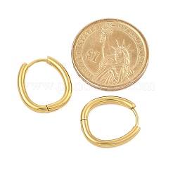 Orecchini a cerchio ovali huggie in acciaio inossidabile 202 con placcatura sotto vuoto in pvd&nbsp;LS-EJEW-H003-07G-06