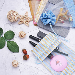30 Stück 6 Farben Baumwolle & Organza & Sackleinen Verpackungsbeutel Kordelzugbeutel&nbsp;ABAG-MB0001-09
