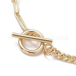 Braccialetti con maglie in quarzo naturale con prisma esagonale elettrolitico&nbsp;BJEW-JB10753-01