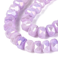 Colliers de perles en verre imitation jade craquelé électroplaqué&nbsp;EGLA-Q135-01A-C09
