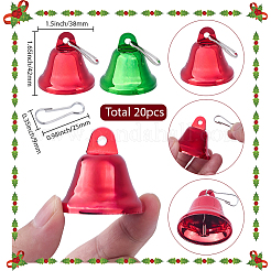 20 pendentif décoratif en forme de cloche en fer de 2 couleurs&nbsp;AJEW-SC0031-28