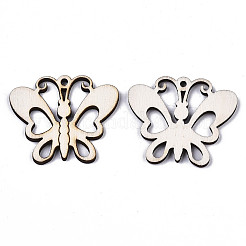 Pendentifs en bois de peuplier naturel non fini&nbsp;WOOD-N006-64