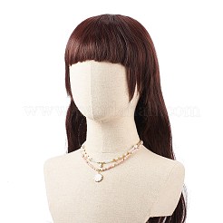 Set di collane di perline opale e opalite rosa naturale stile 2 pz 2&nbsp;NJEW-JN04001