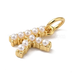 Laiton plaqué en rack avec breloques en plastique ABS imitation perles&nbsp;KK-B092-30K-G