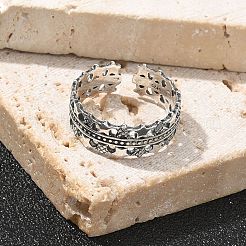 Offene Manschettenringe aus Sterlingsilber für Damen&nbsp;RJEW-R008-01AS-06