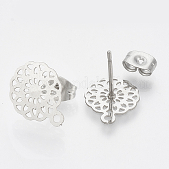 Anlaufgeschützte Ohrstecker-Beschläge aus Edelstahl 304&nbsp;X-STAS-S079-36B