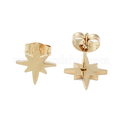 Pendientes de botón de acero inoxidable 304 con revestimiento al vacío de PVD para mujer&nbsp;EJEW-A048-10G