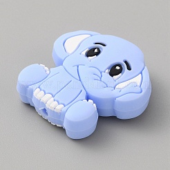 Cuentas de silicona de elefante&nbsp;SIL-WH0002-83A