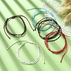 Bracelet multibrins cordons polyester cirés&nbsp;BJEW-JB09632