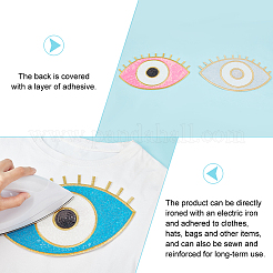 4 Stück 4 Farben Böse Augen Polyester Pailletten Applikationen&nbsp;PATC-GA0001-16