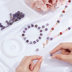Gefrostet natürlichen Amethyst runde Perle Stränge&nbsp;G-AR0002-06