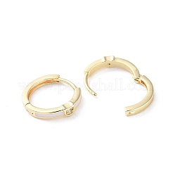 Micro ottone spianare zirconi Orecchini a cerchio&nbsp;EJEW-P259-13G