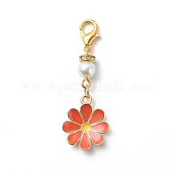 Emaille-Anhängerdekoration aus Blumenlegierung&nbsp;X1-HJEW-JM00778