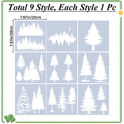 9 pz 9 stili modelli di stencil per pittura in plastica&nbsp;DIY-WH0002-95