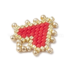 Pendentifs en forme de cœur en perles de verre Miyuki faits à la main&nbsp;PALLOY-MZ01067