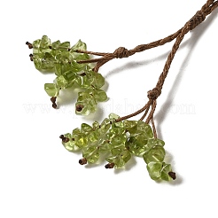 Collane con ciondolo con perline intrecciate di quarzo limone naturale&nbsp;NJEW-K258-05A
