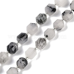 Naturale nero rutilato perle di quarzo fili&nbsp;G-O201B-136G