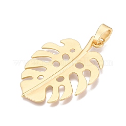 Blatt Rack Beschichtung Legierung große Anhänger&nbsp;FIND-N005-50G