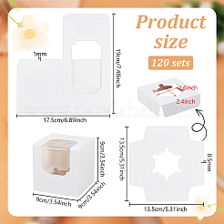 Würfelförmige Papier-Aufbewahrungsboxen für Cupcakes mit Sichtfenster&nbsp;LS-BAKE-WH0002-002B