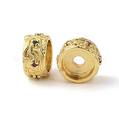 Perlas espaciadoras de circonio cúbico micro pavimentadas de latón chapado en rack&nbsp;KK-E113-04G