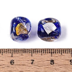Handgefertigte Gold-und Silberfolie Glasperlen&nbsp;FOIL-Q003-01C