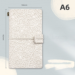 Cuaderno diario a6 retro de piel sintética en relieve, con 3 papel de estilo en el interior de la página folleto, Rectángulo, nieve, 182x106mm, alrededor de 96 hoja/libro