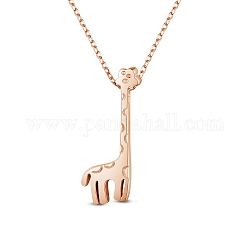 Ожерелья с подвесками shegrace 925 из стерлингового серебра, жирафа, розовое золото , 15.7 дюйм (40 см)